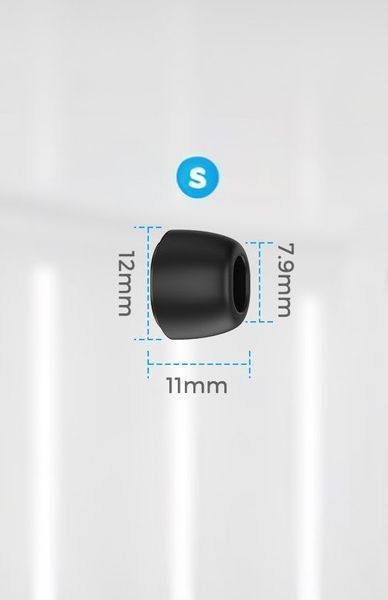 Пінні амбушури для бездротових навушників, сумісні з Samsung Galaxy Buds 3 Pro Чорний колір . Пара " S " Розмір Am-6a-S фото