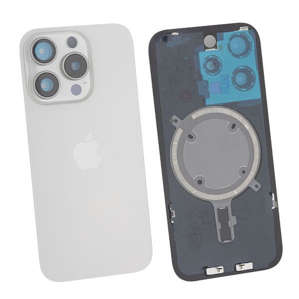Задняя крышка Apple iPhone 15 Pro со стеклом камеры и магнитом Original, White Titanium (Белый титан) 10006098 фото