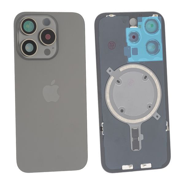 Задняя крышка Apple iPhone 15 Pro со стеклом камеры и магнитом Original, Natural Titanium (Натуральный титан) 10006097 фото