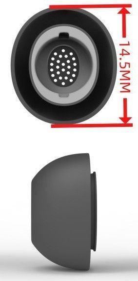 Силіконові амбушури для бездротових навушників, сумісні з Samsung Galaxy Buds 3 Pro Чорний колір . Пара " L " Розмір Am-7-L фото