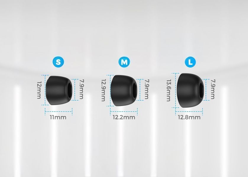 Пенные амбушюры для беспроводных наушников, совместимые с Samsung Galaxy Buds 3 Pro Черный цвет, 3 пары Am-6a фото