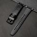 Кожаный ремешок из эко-кожи для смарт-часов, совместимый с Apple Watch 42 mm / 44 mm / 45 mm / 49 mm. Черный цвет Rm-9b фото 1