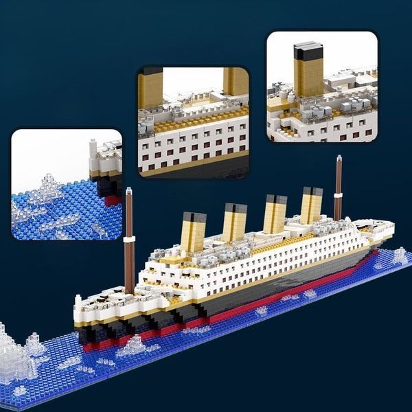 Детский конструктор корабль Титаник / Titanic 1900 деталей. Размеры: 56см*11см*8см Cn1 фото