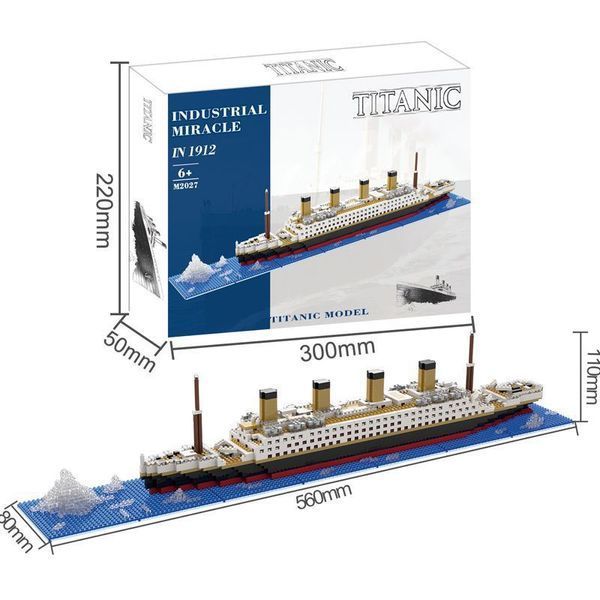Детский конструктор корабль Титаник / Titanic 1900 деталей. Размеры: 56см*11см*8см Cn1 фото