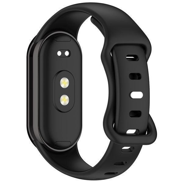 Силиконовый ремешок для фитнес-браслета, совместимый с Xiaomi Mi Band 8 / Mi Band 9 / Mi band 10 , черный Rm-3a фото