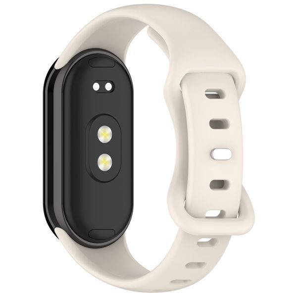 Силиконовый ремешок для фитнес-браслета, совместимый с Xiaomi Mi Band 8 / Mi Band 9 / Mi band 10 , белый Rm-3b фото