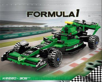 Конструктор Формула 1, Formula 1 &ndash; зелёный болид, спортивный автомобиль (спорткар), 305 деталей, 23,6&times;9,5&times;6,1 см Cn14 фото