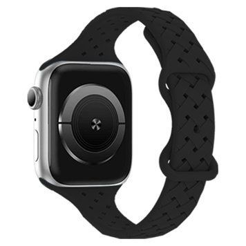 Силиконовый ремешок для смарт часов, совместимый с Apple Watch 42 mm / 44 mm / 45 mm / 49 mm . Черный цвет Rm-5b фото