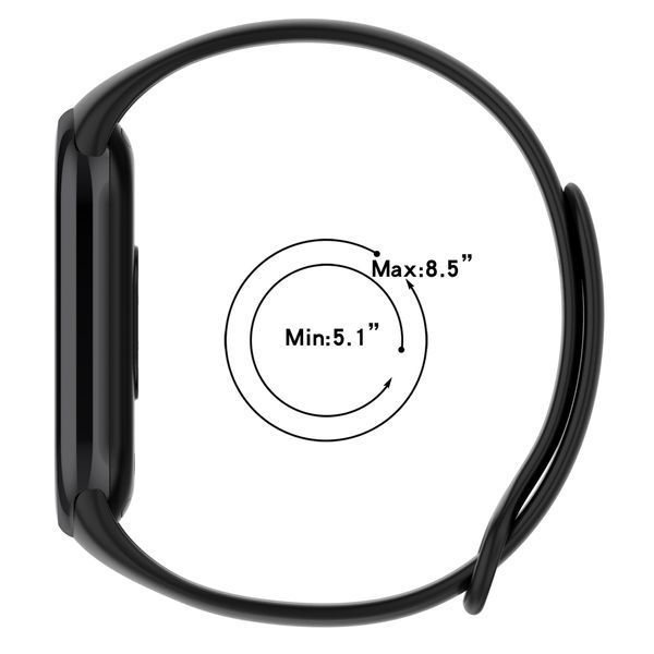 Силиконовый ремешок для фитнес-браслета, совместимый с Xiaomi Mi Band 8 / Mi Band 9 / Mi band 10 , черный Rm-2a фото