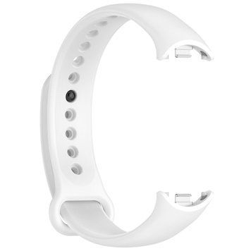 Силиконовый ремешок для фитнес-браслета, совместимый с Xiaomi Mi Band 8 / Mi Band 9 / Mi band 10 , белый Rm-2b фото