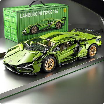 Конструктор спортивного автомобиля, большая спортивная машина, гоночный конструктор для детей 1000 деталей, модель авто 36&times;16,5&times;8 см Cn6-a фото