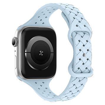 Силиконовый ремешок для смарт часов, совместимый с Apple Watch 42 mm / 44 mm / 45 mm / 49 mm . Голубой цвет Rm-5f фото