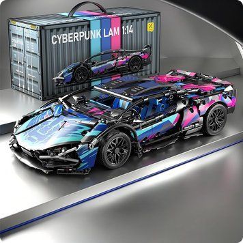 Конструктор спортивного автомобиля, большая спортивная машина, гоночный конструктор для детей 1000 деталей, модель авто 36&times;16,5&times;8 см Cn6-b фото