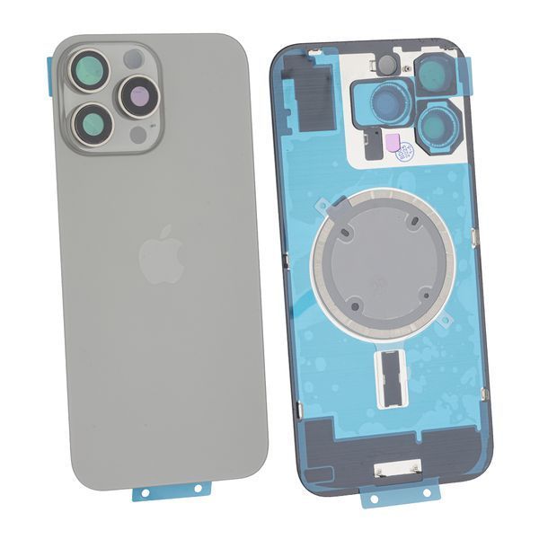 Задняя крышка Apple iPhone 16 Pro Max со стеклом камеры и магнитом Original, Natural Titanium (Натуральный титан) 10006105 фото