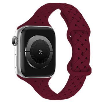 Силиконовый ремешок для смарт часов, совместимый с Apple Watch 38 mm / 40 mm / 41 mm . Бордовый цвет Rm-5i фото