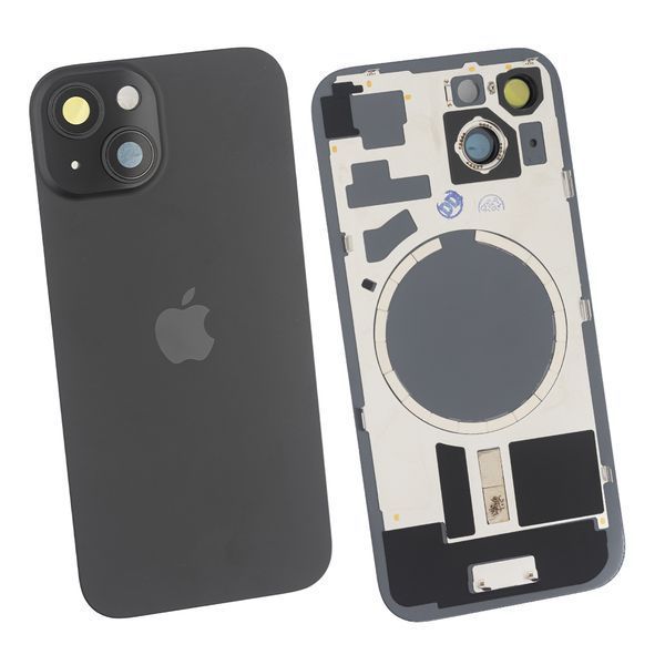 Задняя крышка Apple iPhone 15 со стеклом камеры и магнитом Original, Black (Черный) 10006085 фото