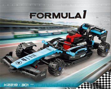 Конструктор Формула 1, Formula 1 &ndash; синий болид, спортивный автомобиль (спорткар), 301 деталей, 24&times;9,5&times;5,2 см Cn15 фото