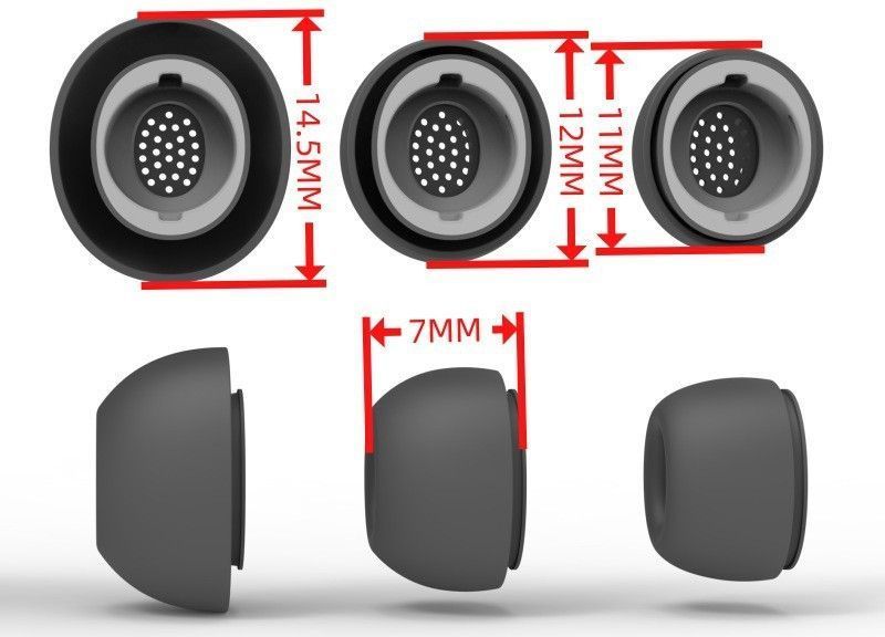 Силиконовые амбушюры для беспроводных наушников, совместимые с Samsung Galaxy Buds 3 Pro Черный цвет . 3 Пары Am-7 фото