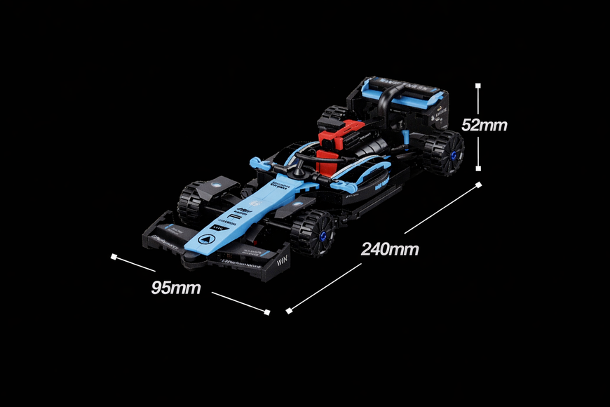 Конструктор Формула 1, Formula 1 &ndash; синий болид, спортивный автомобиль (спорткар), 301 деталей, 24&times;9,5&times;5,2 см Cn15 фото