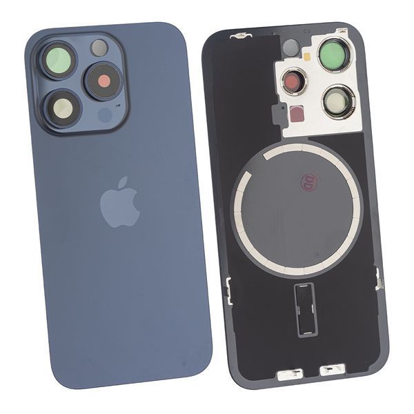 Задняя крышка Apple iPhone 15 Pro со стеклом камеры и магнитом Original, Blue Titanium (Синий титан) 10006096 фото